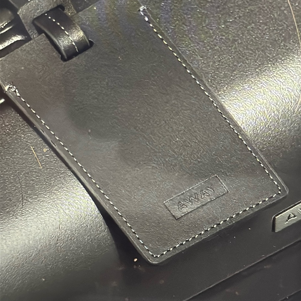 Away Luggage Tag bag airport ID leather black